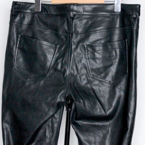 Riani Designer Black Faux Leather Pants Size 12 - Picture 3 of 15